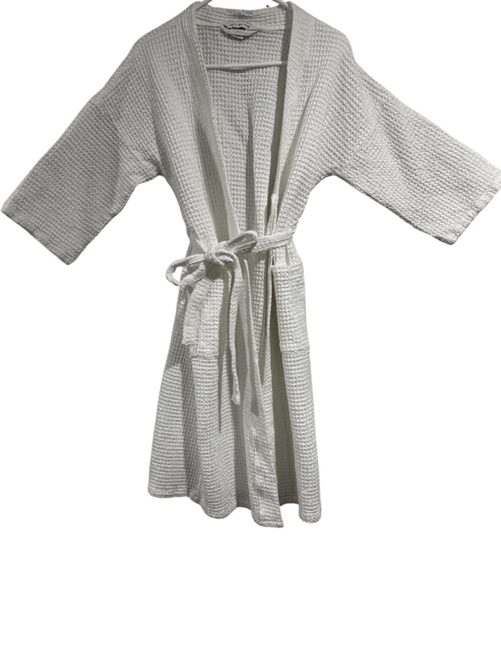 Hotel Balfour White Waffle Knit Cotton Robe S/M Spa Style